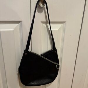 VINTAGE MARC JACOBS CROSS ZIPPERS CALF LEATHER TULIP 
SHOULDER PURSE ZIP BAG